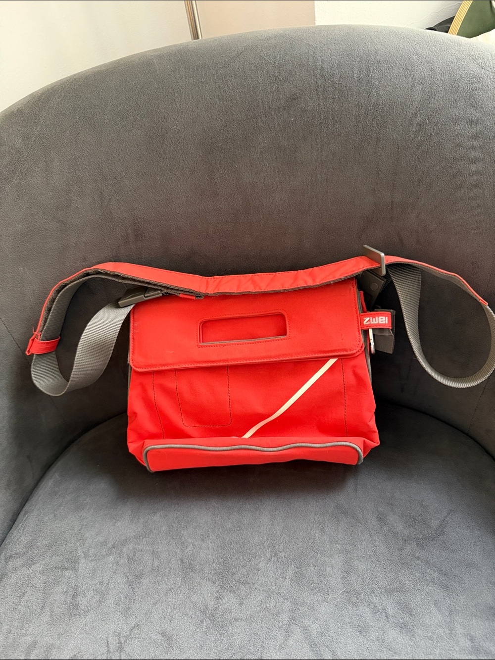 ZWEI  Orange/Red Crossbody Messenger Bag for Men